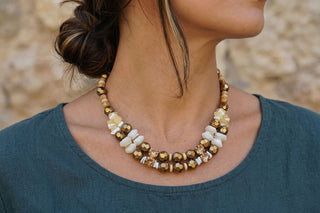 Gold beaded necklace
