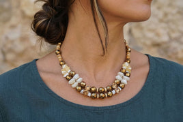 Gold beaded necklace