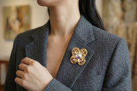 Gold Flower Brooch