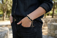 Bracelet crème et noir