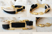 Bracelet crème et noir
