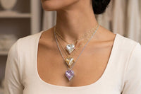 Collier asymétrique en forme de cœur
