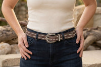 Brown leather belt