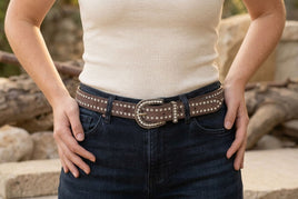 Brown leather belt