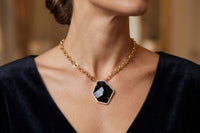 COLLIER NOIR À GROSSES MASSES