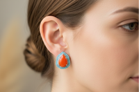 Orange Turquoise Earrings