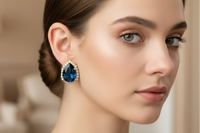 NAVY BLUE Clip on Earrings