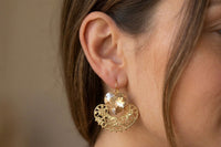 Gold Romantic Heart Shaped Earrings