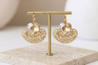 Gold Romantic Heart Shaped Earrings