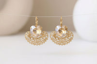 Gold Romantic Heart Shaped Earrings