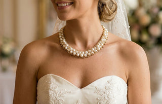 Faux pearl necklace