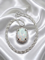 White Opal Gold Earrings