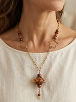 Orange Tassel Necklace.