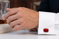 BOUTONS DE MANCHETTE ROUGES