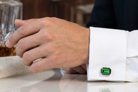 BOUTONS DE MANCHETTE ÉMERAUDE