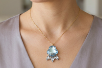 AQUAMARINE SHELL NECKLACE