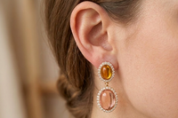 BOUCLES D'OREILLES ROSES JAUNES