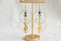 Music Note Hoop Earrings