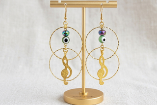 Music Note Hoop Earrings