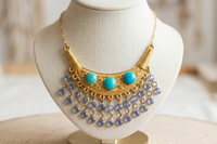 Turquoise Gold Bib Necklace