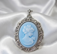 Blue Cameo statement Necklace