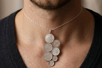 Antique Israeli Silver Coin Necklace