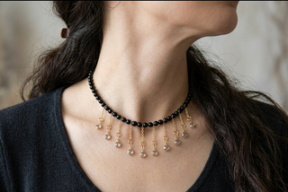 Black beaded necklace