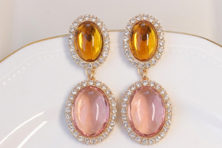 YELLOW PINK EARRINGS