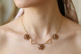 Heart and Flowers Necklace