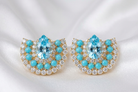 BOUCLES D'OREILLES AIGUE-MARINE