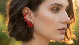 RED CLIMBING EARRINGS