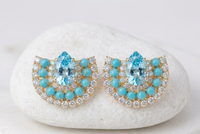 BOUCLES D'OREILLES AIGUE-MARINE