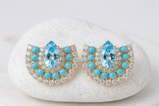 BOUCLES D'OREILLES AIGUE-MARINE