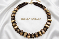 Brown statement necklace