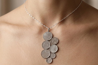 Antique Israeli Silver Coin Necklace