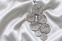 Antique Israeli Silver Coin Necklace
