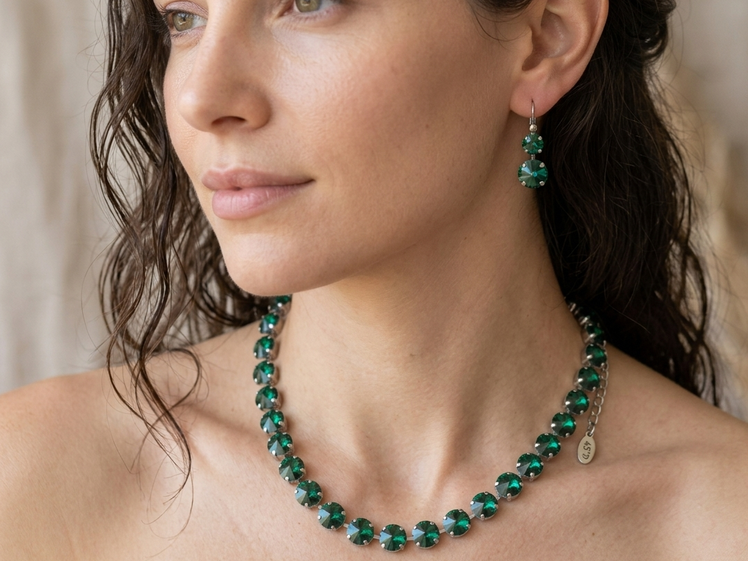 Emerald Green Necklace Necklace and earrings set Emerald Green Necklace Necklace and earrings set
