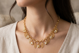 Gold Pearl Necklace