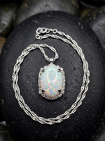 White Opal Gold Earrings