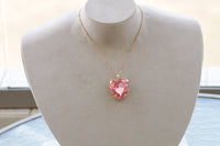 Olive Heart Necklace, Gold Heart Pendant Gift