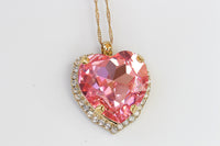 Olive Heart Necklace, Gold Heart Pendant Gift