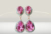Pink turquoise earrings. Teardrop earrings. Chandelier earrings. Pink blue Turquoise earrings. Pink Fuchsia Drop Earrings. Hot pink fuchsia