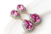Pink turquoise earrings. Teardrop earrings. Chandelier earrings. Pink blue Turquoise earrings. Pink Fuchsia Drop Earrings. Hot pink fuchsia
