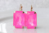 PINK FUCHSIA EARRINGS, Statement Pink Earrings, Hot Pink Earrings, Large Unique Earrings, Cocktail Ring Earrings Set, Neon Dark Pink Earring