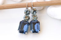 NAVY BLUE EARRINGS ,Montana Blue Bridal Drop Earrings, Dark Blue Chandelier Earrings,Wedding Long Dangle Earrings, Mother of the Groom Gift