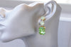 PERIDOT MINT EARRINGS ,Green Bridal Long Earrings, Bridesmaids Earrings, Gift For her, Geometric earrings, Light Green Crystal Earrings