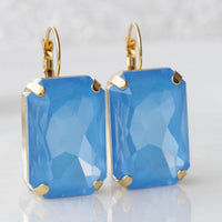 BLUE SKY EARRINGS, Statement Blue Earrings, Blue Turquoise Earrings, Large Unique Earrings, Cocktail Ring Earrings Set, Dark Blue Earrings