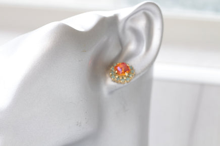 Minimalist GOLDEN PINK EARRINGS, Astral Pink Earrings, Orange Mint Earrings, Orange Earrings, Bridesmaid Earrings Gift, Small Stud Earrings