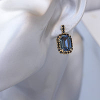 NAVY BLUE EARRINGS, Bridal Stud Earrings, Dark Blue Earrings, Bridal Shower Evening Dainty Earrings, Bridesmaid Earrings, Blue And Black