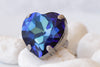 Blue Royal Heart Shaped Ring, Statement Heart Ring, Heart Jewelry, Blue sapphire Heart Ring, Anniversary wife gift, Large Stone Ring